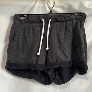 Divided Charcoal Athletic Shorts with White Accents